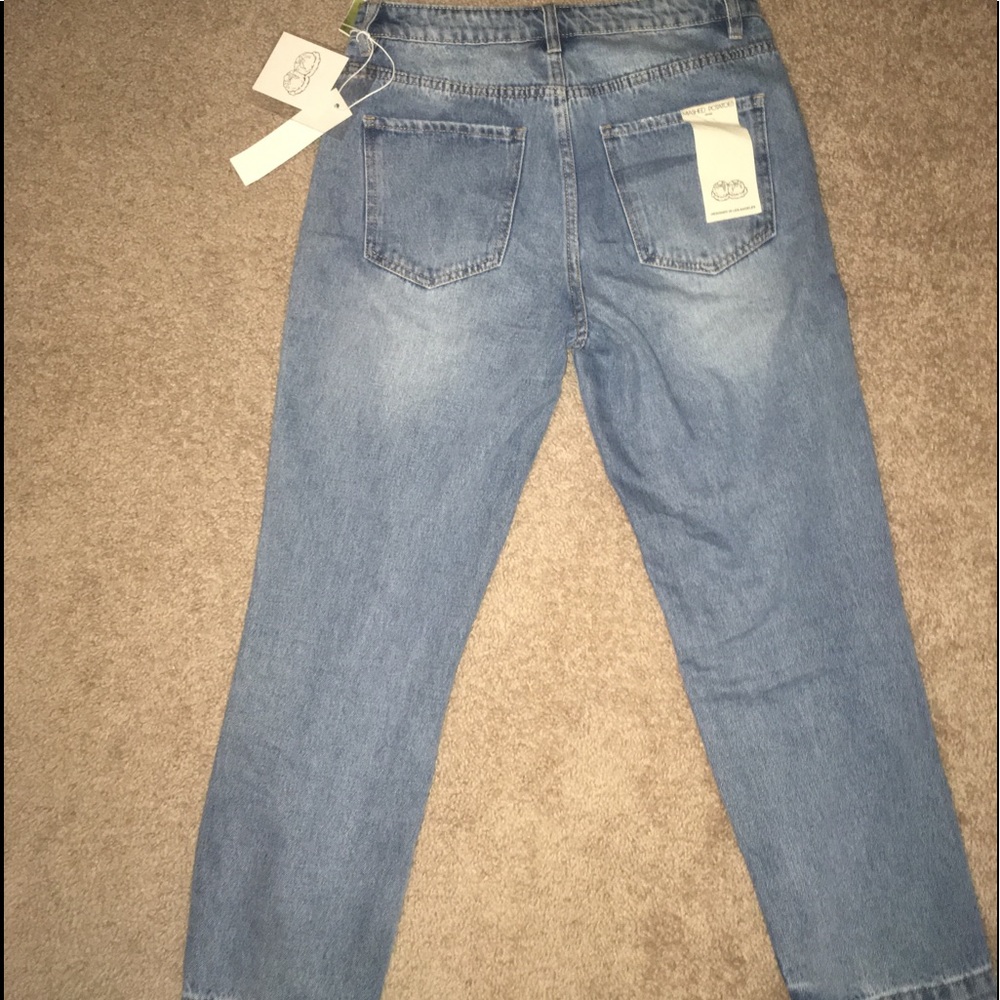 High Rise, Ripped Mash Potatoes Denim Jeans - Picture 2 of 4